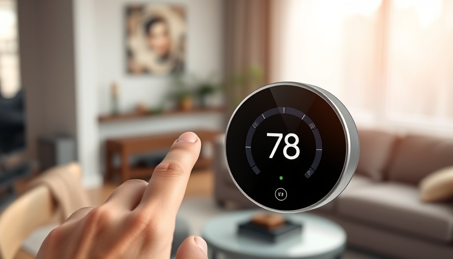 Meross thermostat being adjusted in a cozy living room setting.
