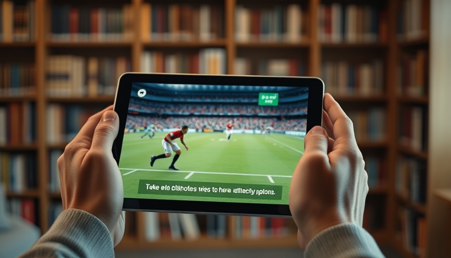 AI in closed captioning on a tablet in a library setting.