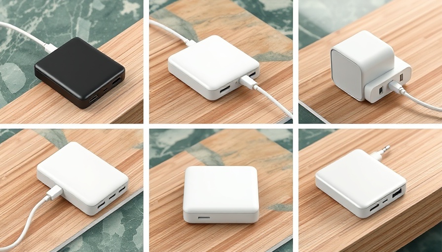 Sleek collage of modern MagSafe power banks on a green backdrop