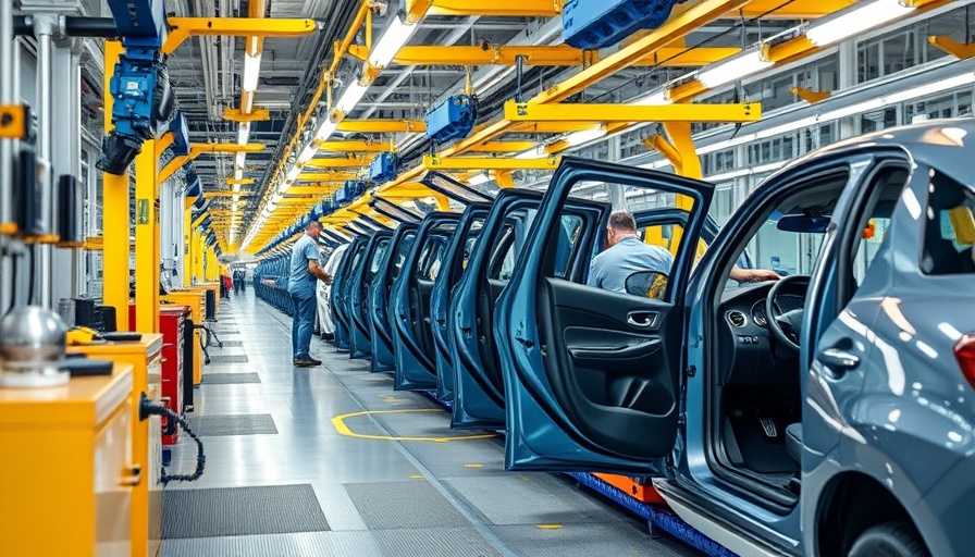 South Africa auto industry workers assembling car doors.