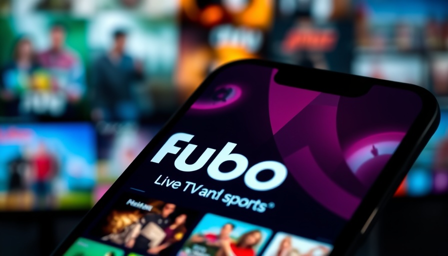 Smartphone showing Fubo app amid TV shows, highlighting Fubo growth.