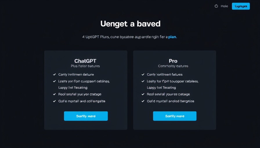 ChatGPT Pro upgrade plan options screen.
