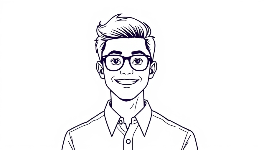 Line art portrait of a man for multilingual AI models podcast