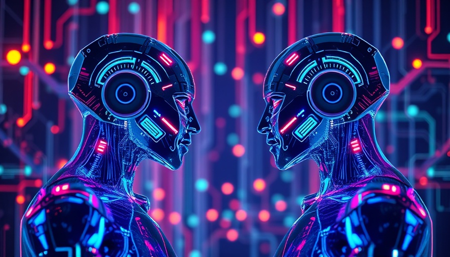 Futuristic AI entities communicating, representing conversational AI