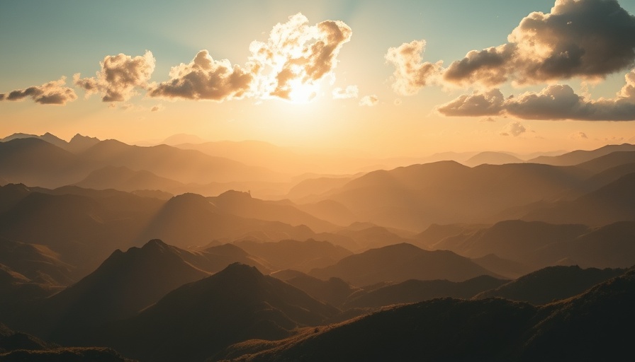 Scenic view of mountains and wind turbines at sunset, China mineral ban.