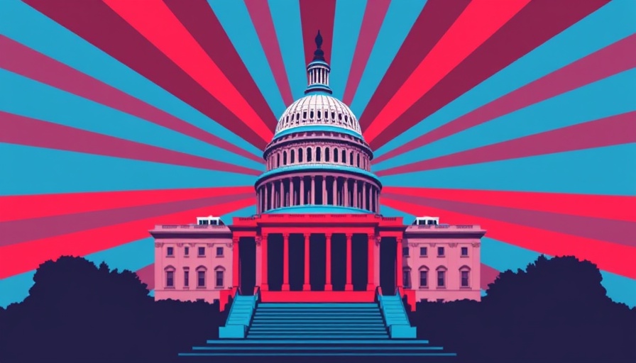 Illustration of TikTok logo with U.S. Capitol in bold colors.
