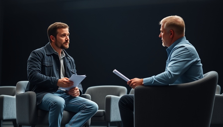 Apple AI discussion panel with two men on stage.