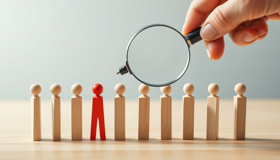 Wooden figures with magnifying glass illustrating cybersecurity focus