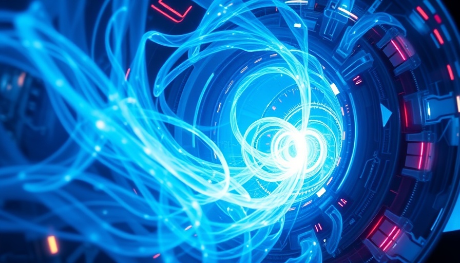 Fusion energy concept in futuristic reactor with glowing plasma.