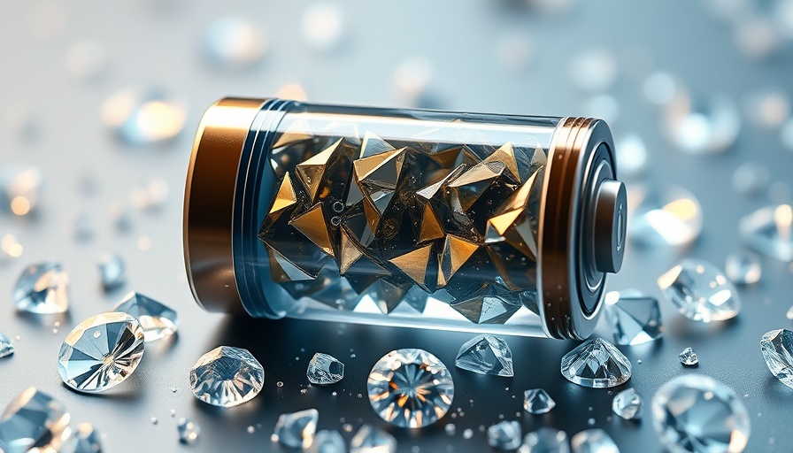 Innovative diamond battery concept design with diamond textures.