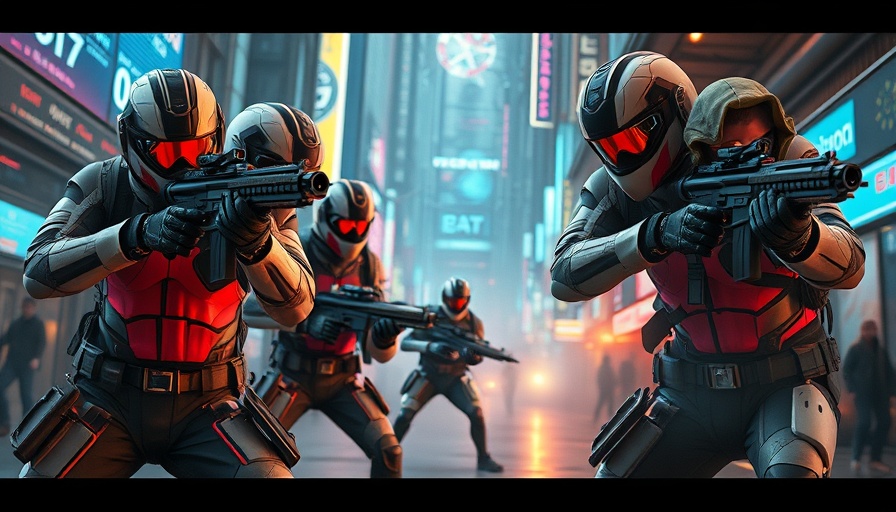 Fortnite FPS mode action scene with tactical characters in urban setting.