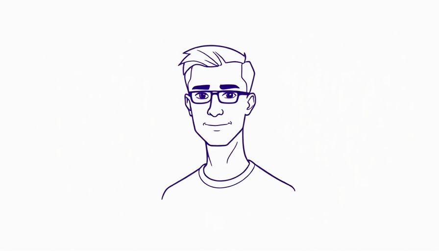 Minimalist line drawing of a man, neutral expression, AI model training illustration.