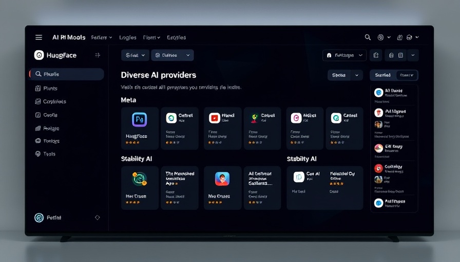 Mistral-NeMo AI interface displaying AI model providers and apps.