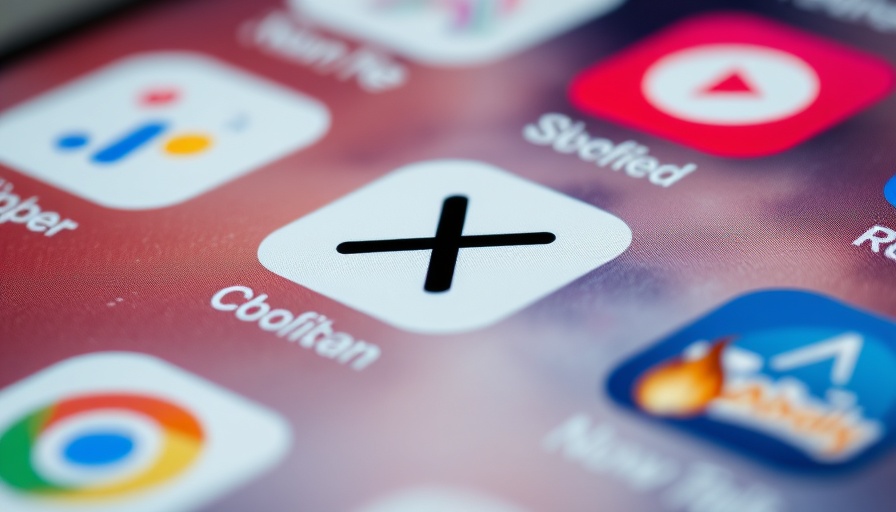 Close-up of smartphone screen showing app icons including X and WhatsApp.