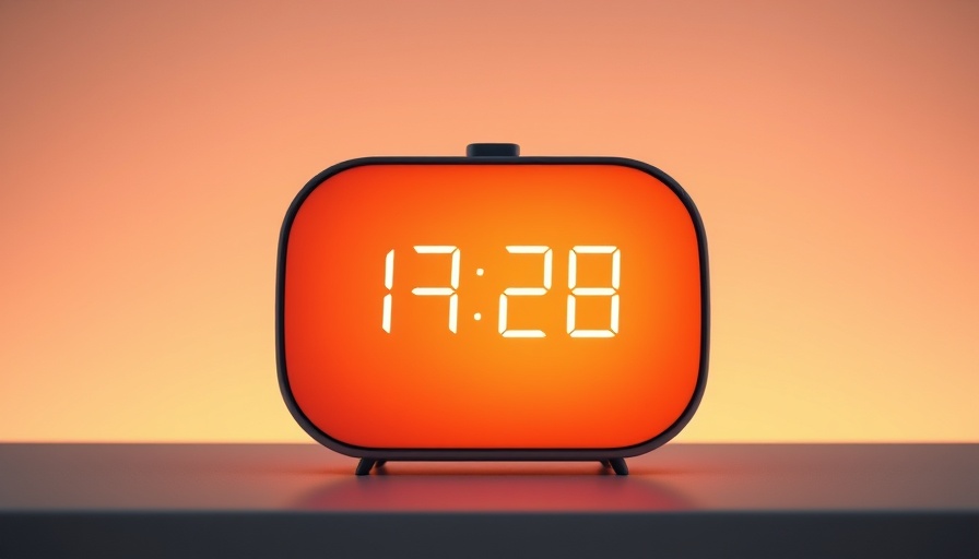 Modern sunrise alarm clock with soft glow and digital display.