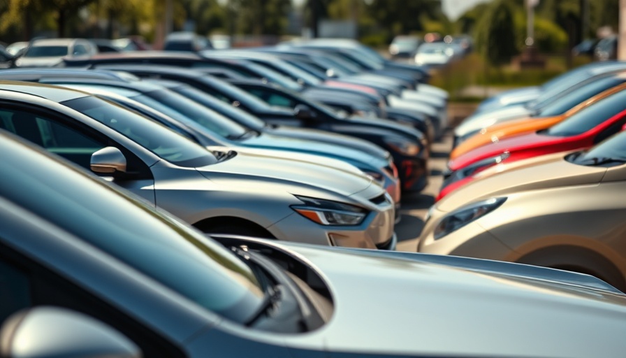 Vehicle lineup in parking lot highlighting auto originations.