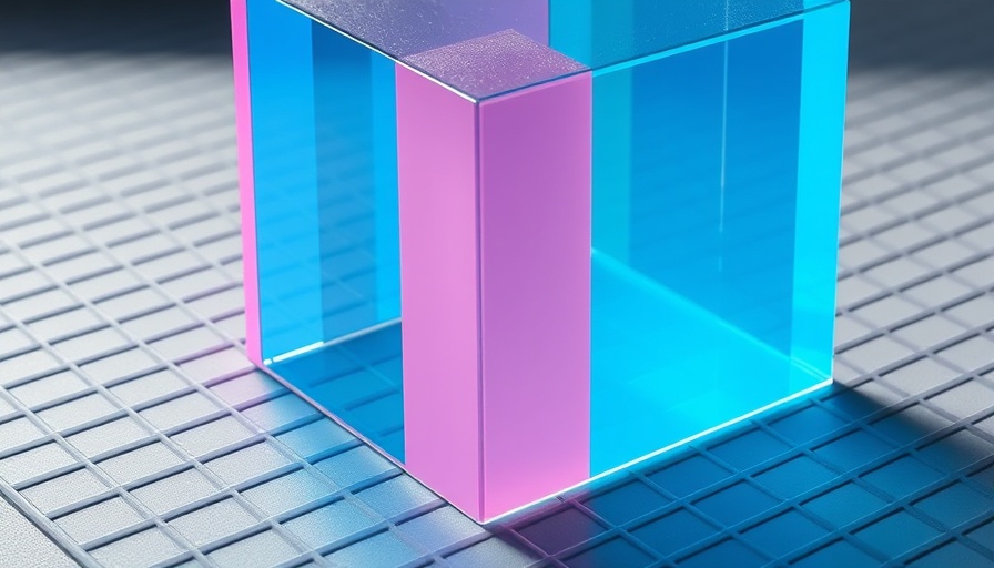 Abstract AI in R&D sculpture breaking through solid surface.