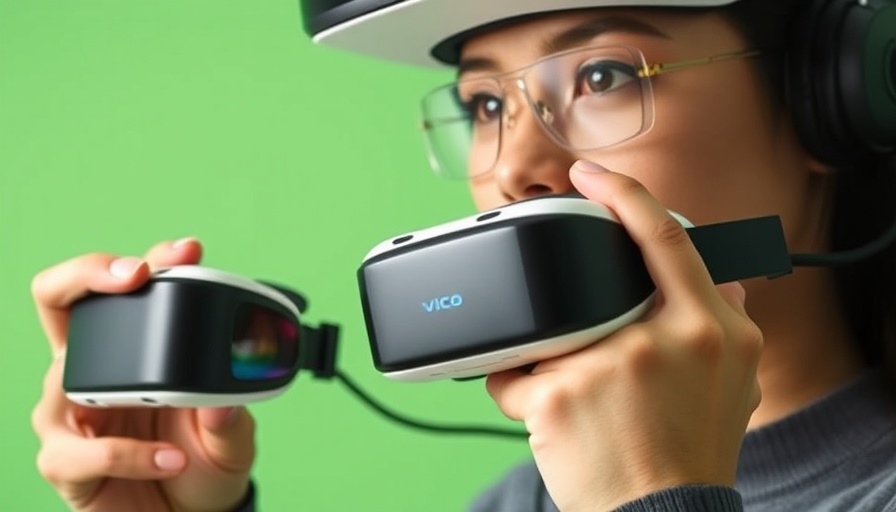 Vision Pro support: person using advanced VR controllers.