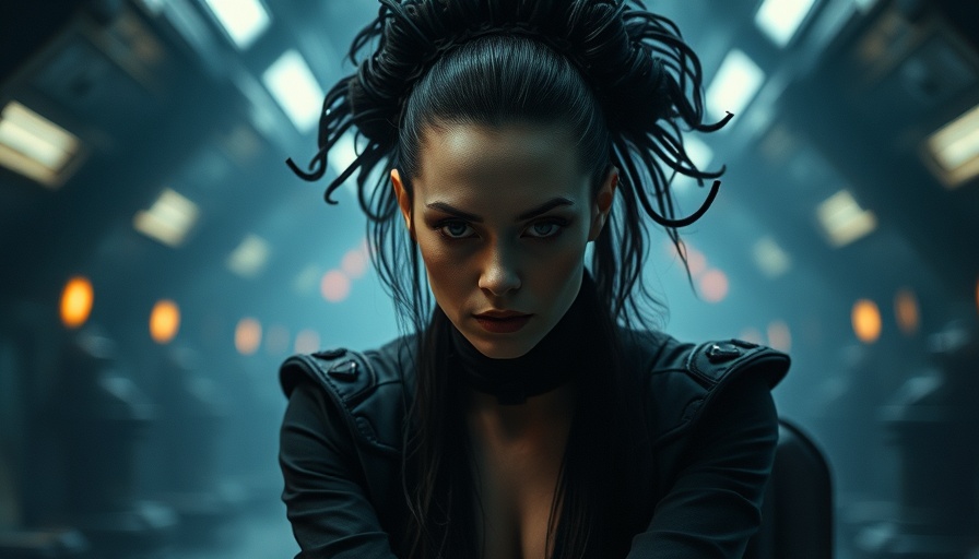 Mysterious woman in futuristic setting from Star Trek Section 31.