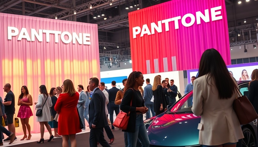 Pantone Color Trends showcase with stylish attendees at a modern event.