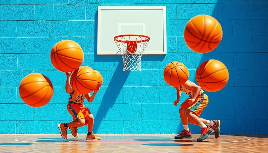 Basketballs showing team-centric transformation towards a hoop.