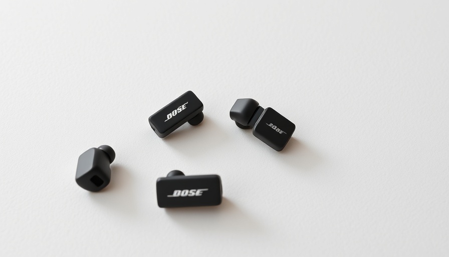 Bose Open Earbuds in black and blue designs against textured background.