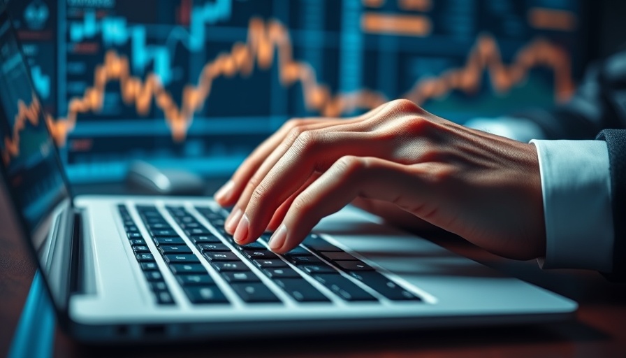 Digital graph over keyboard for used vehicle prices analysis.
