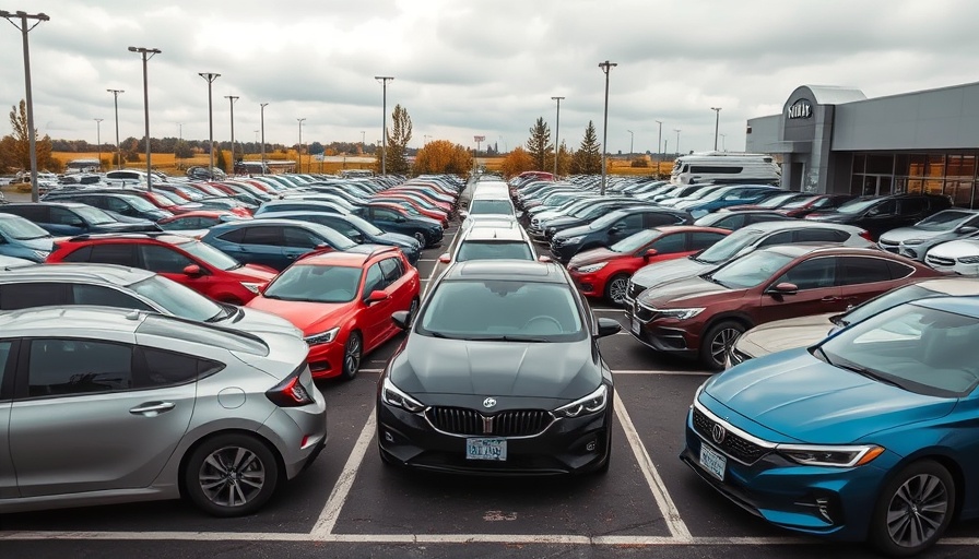Cars at dealership for auto financing options.