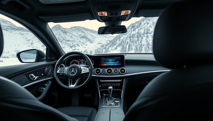 Mercedes-Benz Hybrid interior with digital dashboard and snowy background