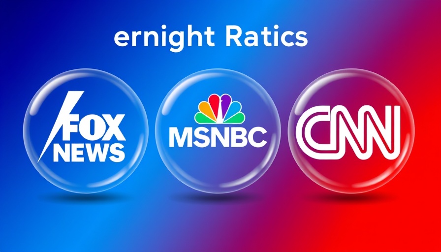 Cable news ratings infographic featuring network logos.