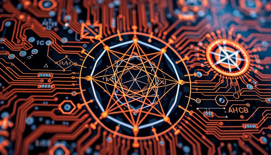 Intricate algebraic circuits illustration with geometric patterns