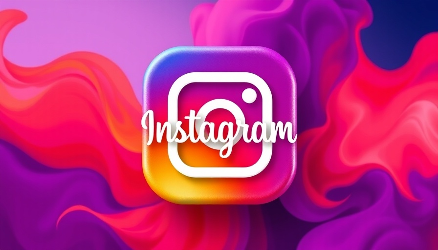 Vibrant Instagram logo on colorful abstract background with bold hues.