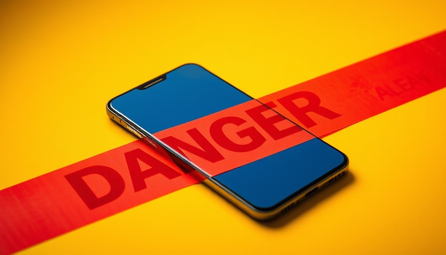Smartphone covered in 'danger' tape, symbolizing social media regulation.