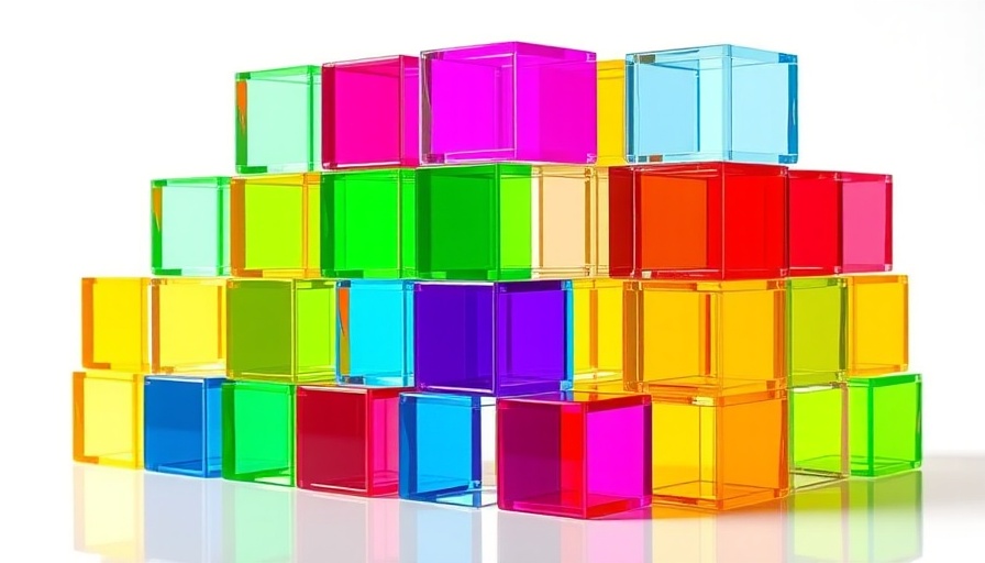 Colorful glass cubes stacked, symbolizing product team effectiveness