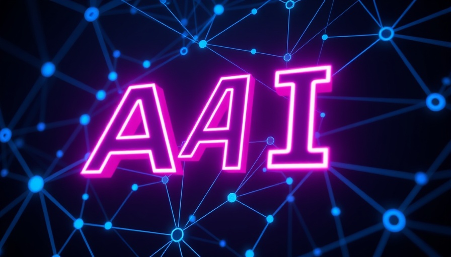 Futuristic digital network with 'AI' text on AI testing platform.