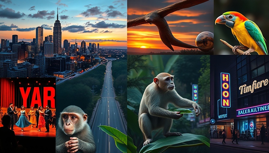 Collage of AI agents featuring cities, animals, and streets.