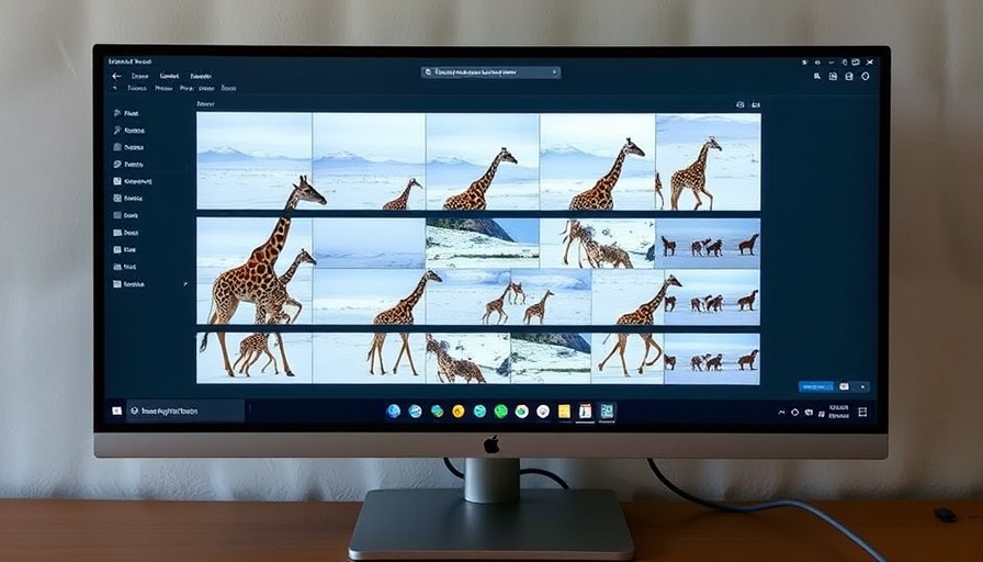 OpenAI Sora screen with giraffe videos in snowy tundra.