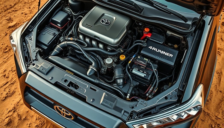 Toyota 4Runner hybrid engine under an open hood