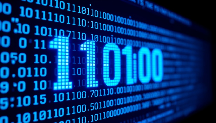 AI world models binary code display with logo, glowing effect.