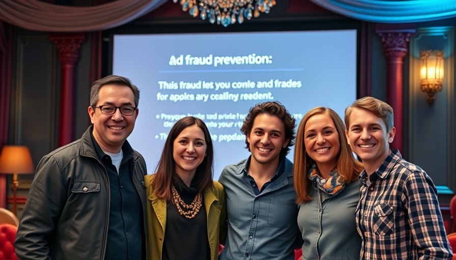 Ad Fraud Prevention event presentation with a smiling group.