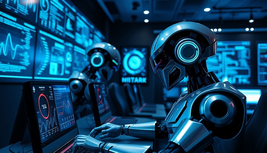 AI agents in futuristic control room analyzing data on screens.