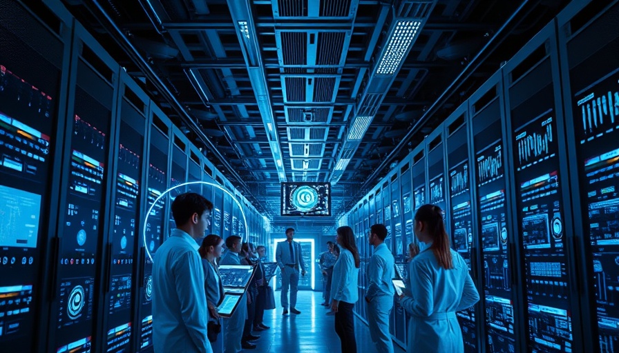 Futuristic data center scene depicting AI model collapse.