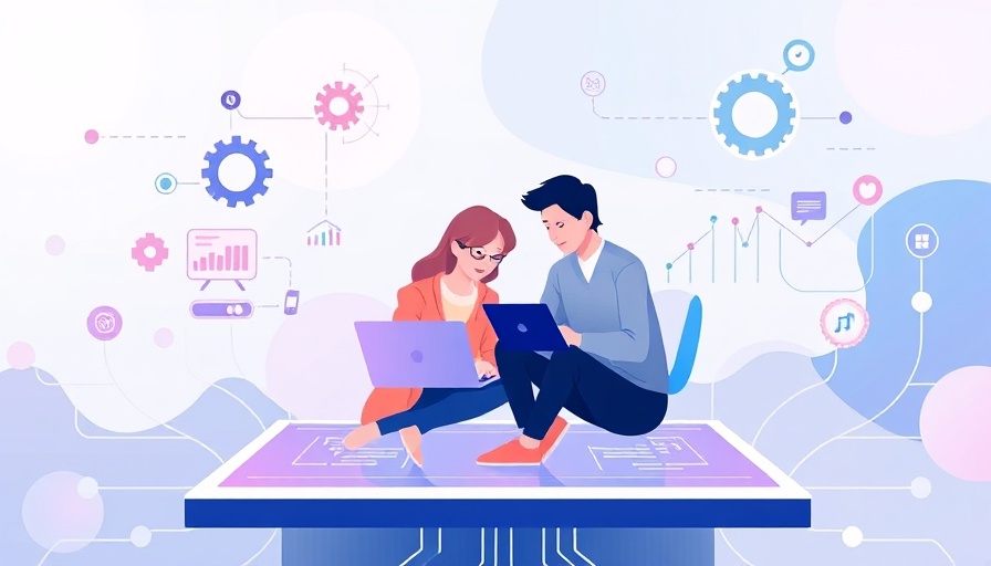 Digital collaboration on decentralized AI, modern tech illustration.
