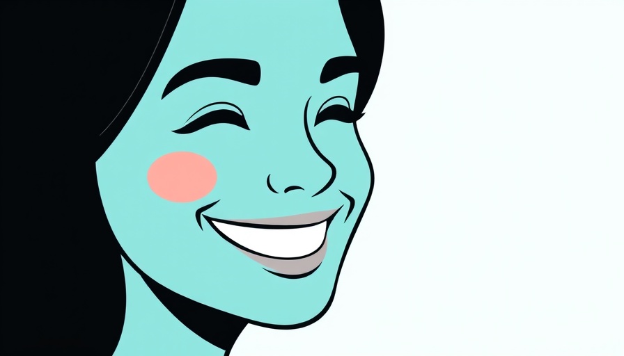 Minimalist vector portrait with turquoise background illustrating AI emissions