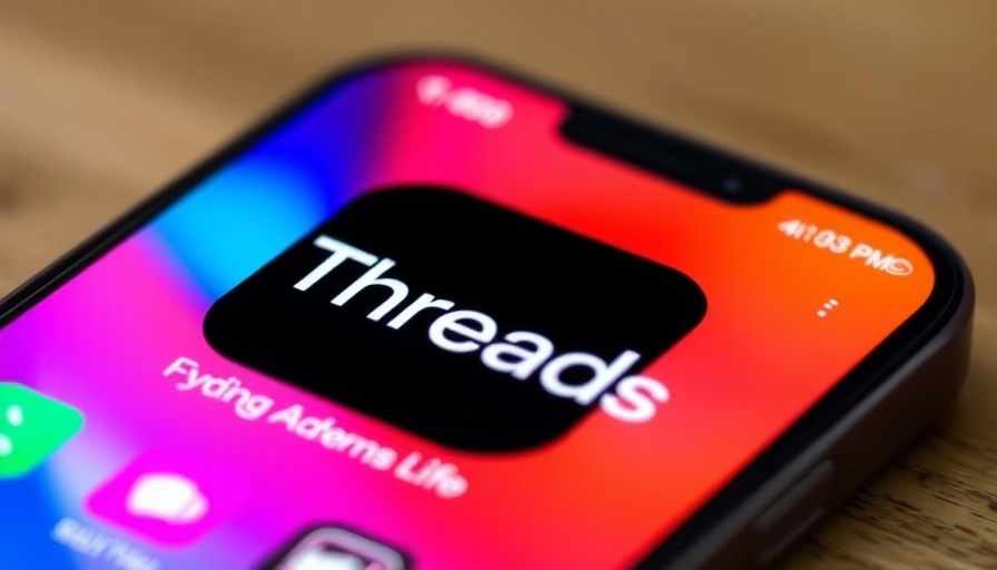 Threads app on smartphone screen emphasizing AI web search.
