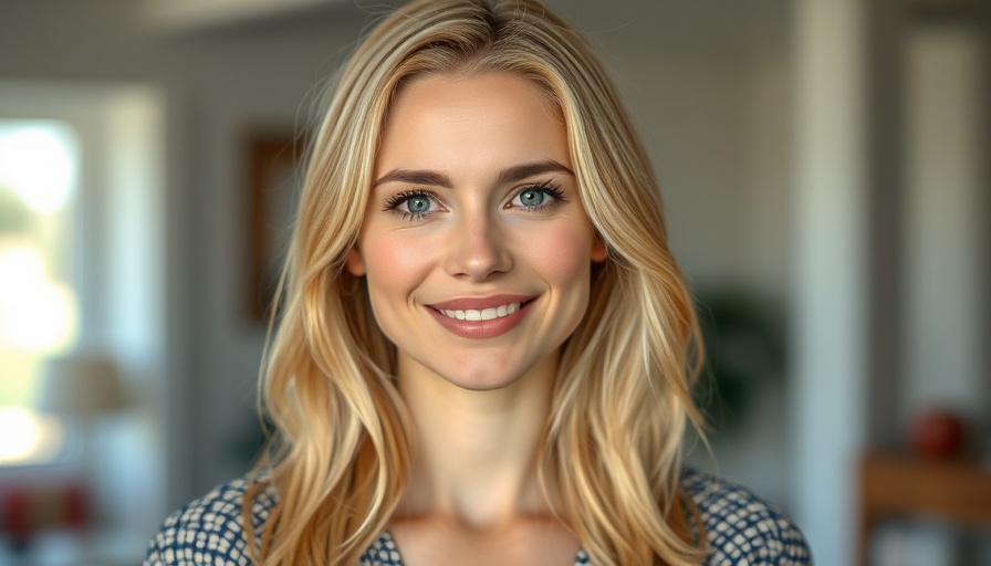 Portrait of a smiling blonde woman; AI training policy context.