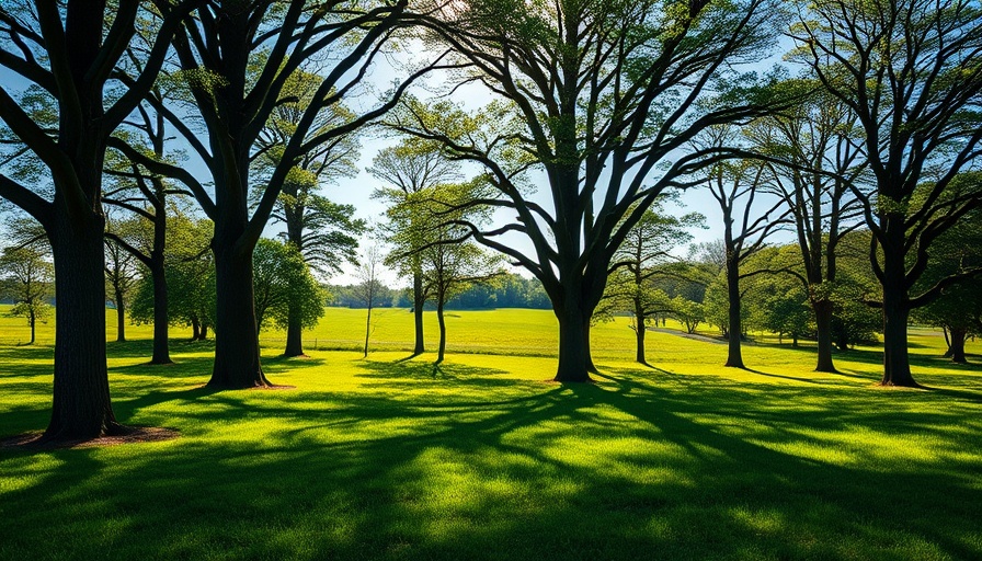 Majestic trees in Connecticut field, ideal for RV living.