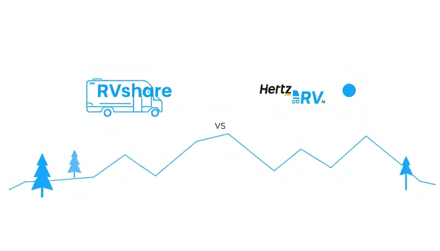 RV rental comparison with search bar, RVshare vs Hertz.