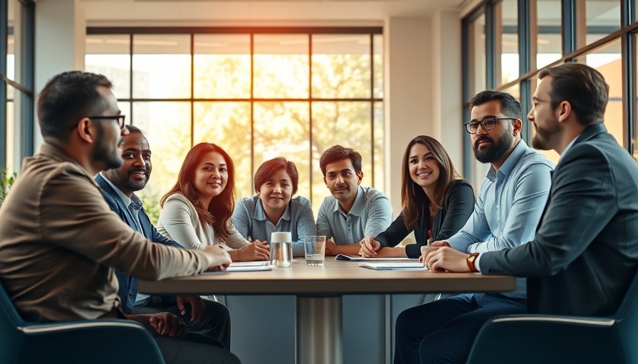 Professionals discussing AI readiness in a modern office.