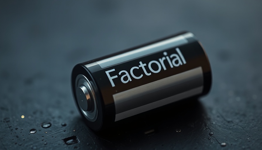 Close-up of Factorial battery prototype on dark surface.